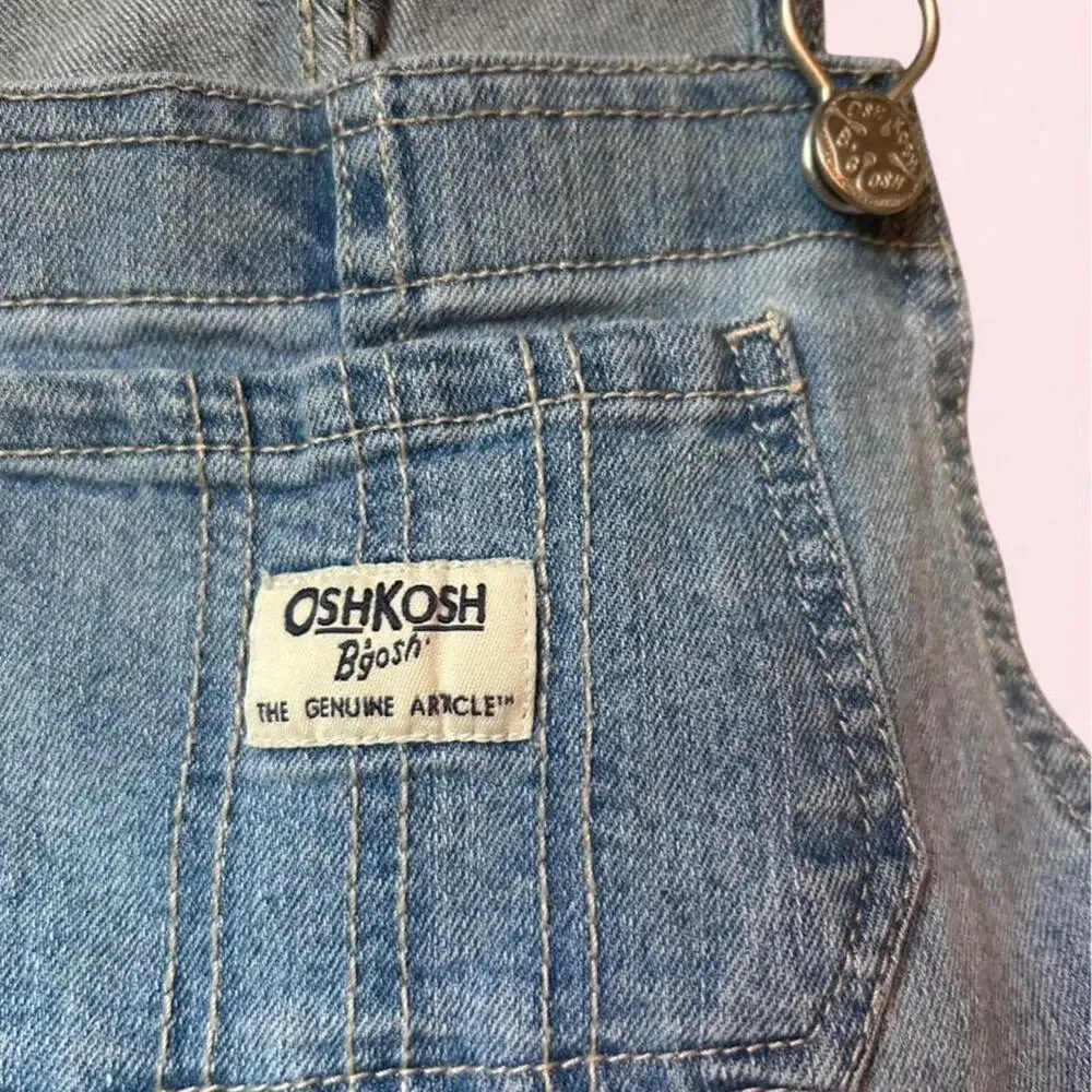 Oshkosh bgosh white blue Denim Dress Girls Toddler 4 4T Boho Summer Fall Dress